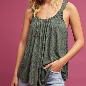 Anthropologie Knotted Scoop Neck Tank Top New
